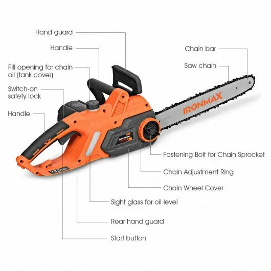 16-inch Electric Chain Saw with Automatic Oiling