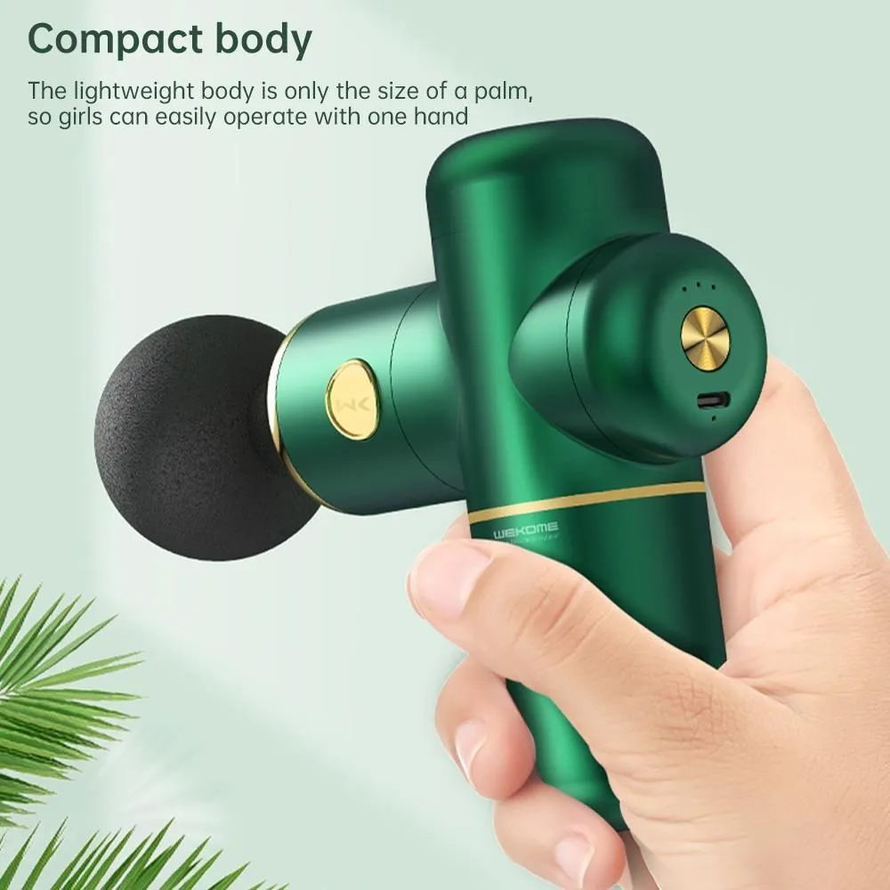4-Head Portable Muscle Massage Gun for Sports | 32 Gears | Green