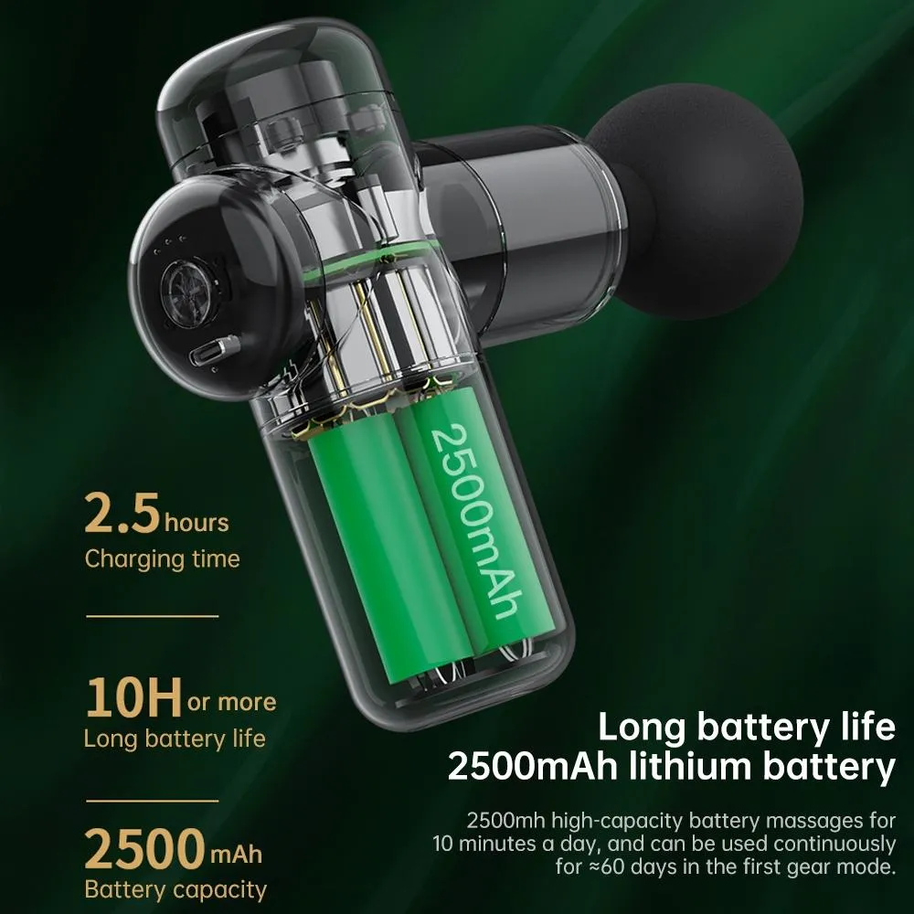 4-Head Portable Muscle Massage Gun for Sports | 32 Gears | Green