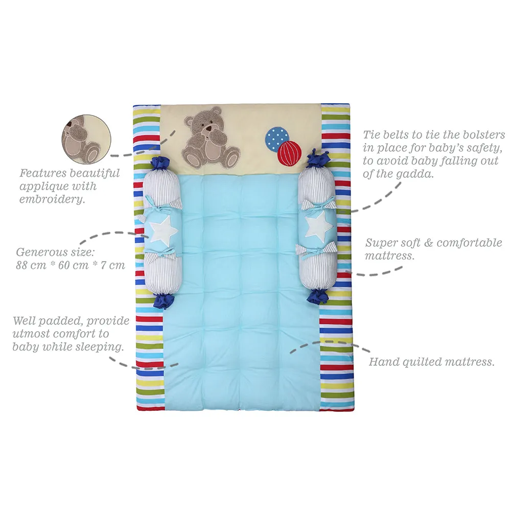 Abracadabra Cotton Bedding/Gadda Set Teddy Love Theme - Blue