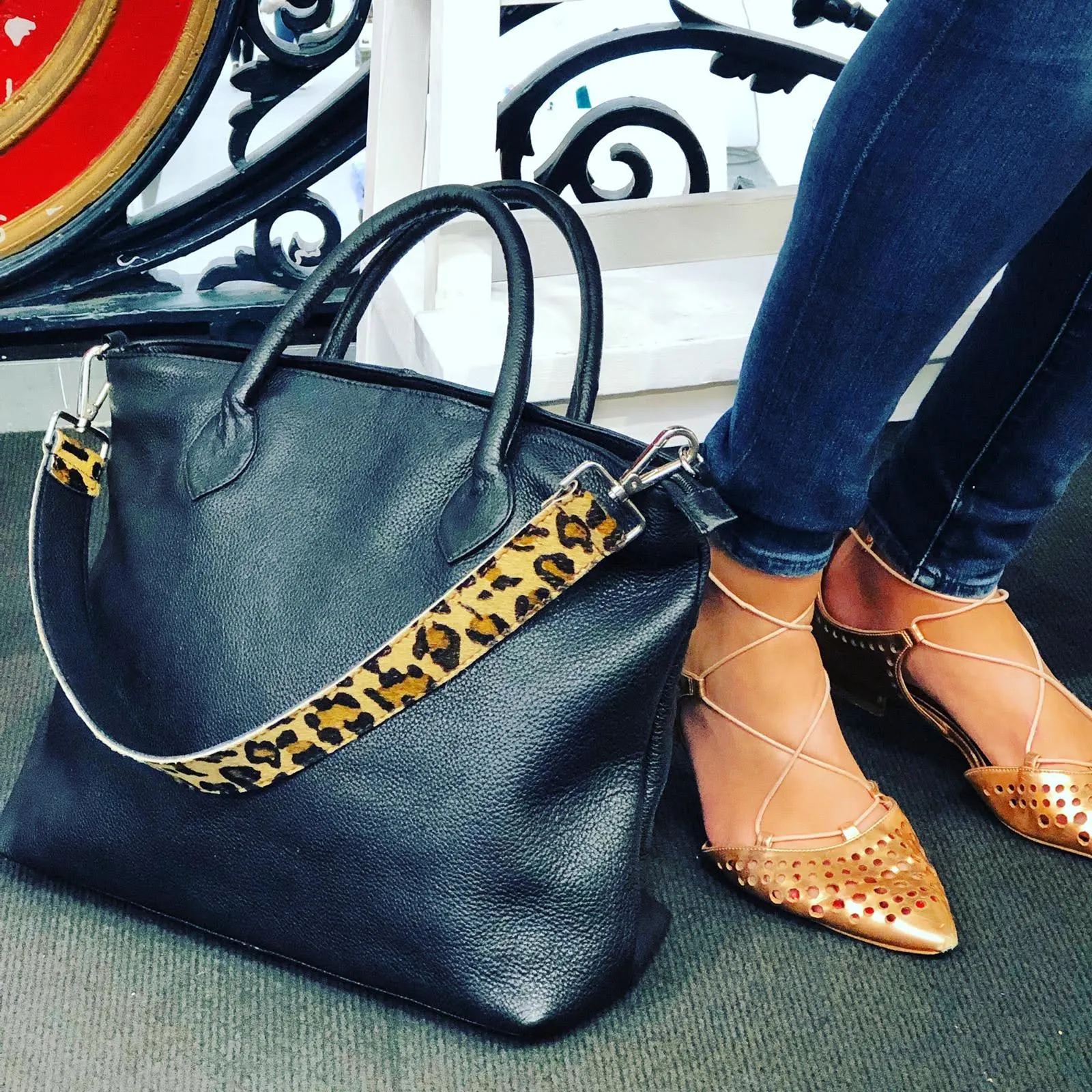 Classic Black Hobo | Pony Skin Replacement Short Shoulder Strap RS400
