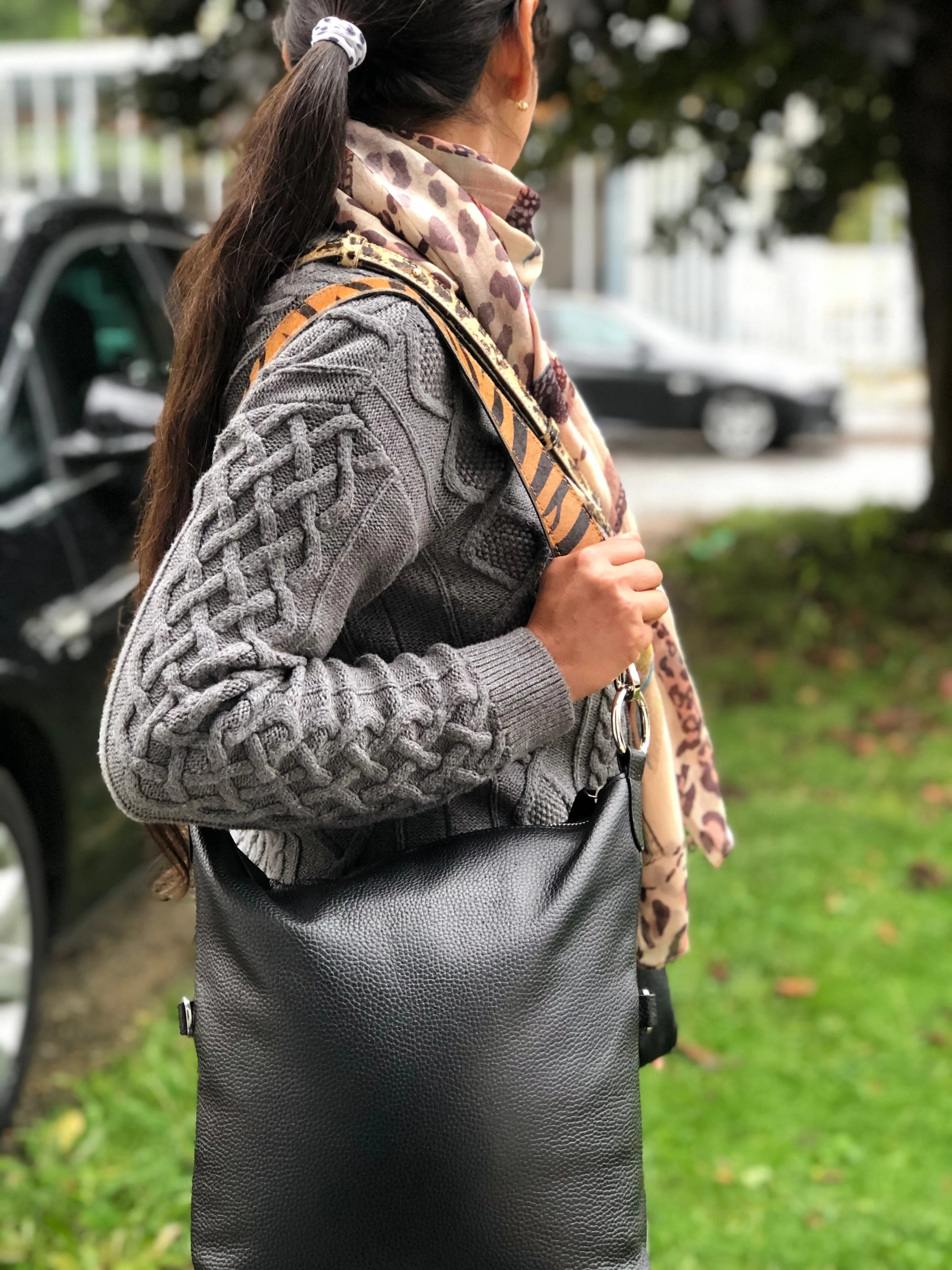 Classic Black Hobo | Pony Skin Replacement Short Shoulder Strap RS400