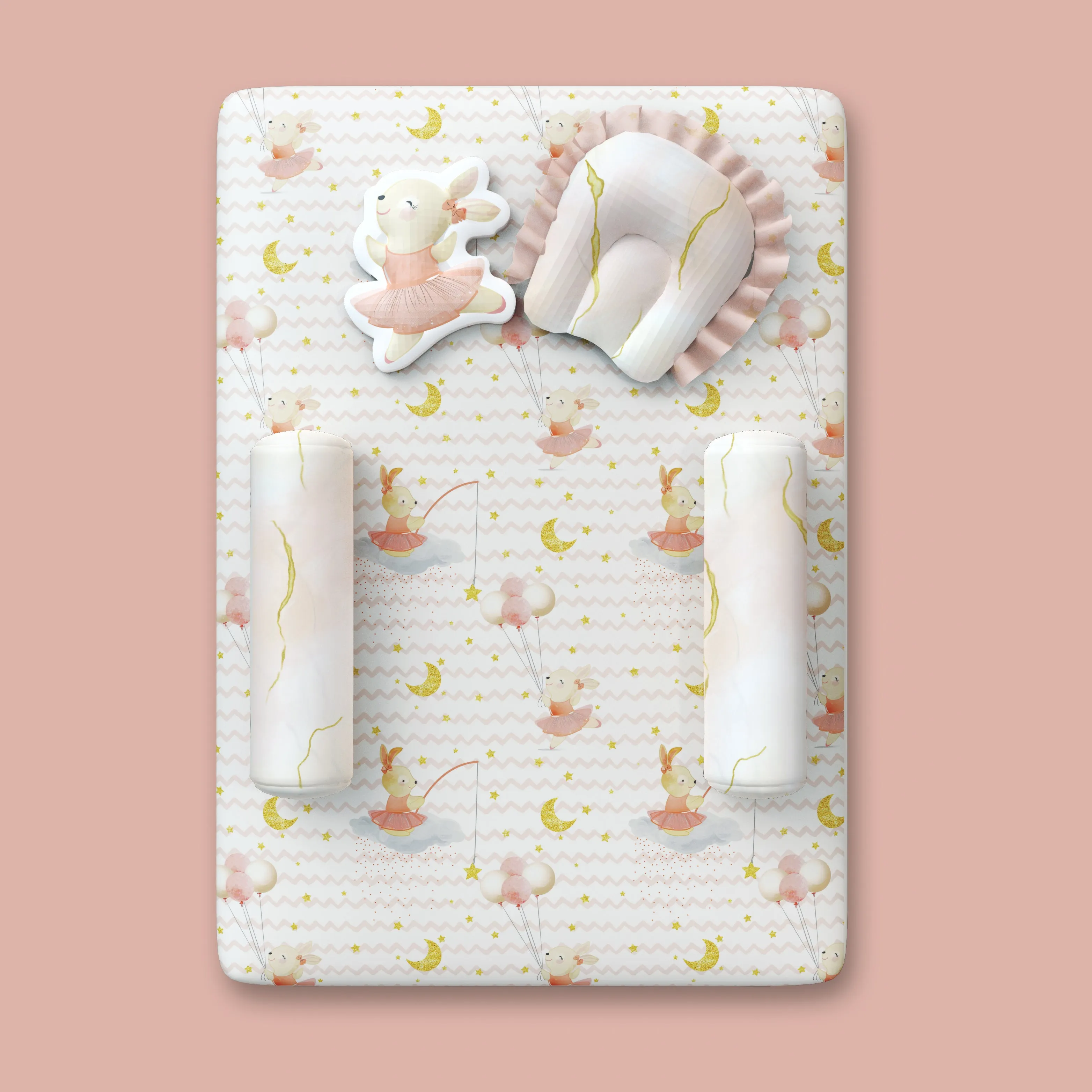 Fancy Fluff 6 PC Organic New Born Bed Set - Day Dream