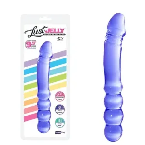 LUST JELLY PVC 9.5 DOUBLE DONG - PURPLE