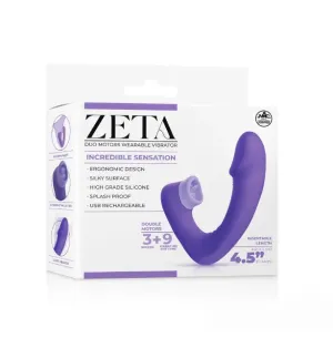 ZETA 4.5" RECHARGABLE SILICONE G-SPOT VIBRATOR WITH LICKING STIMULATION - PURPLE